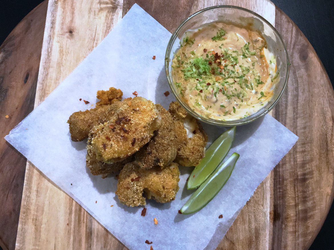Mexican Fish Bites with Chipotle Mayo