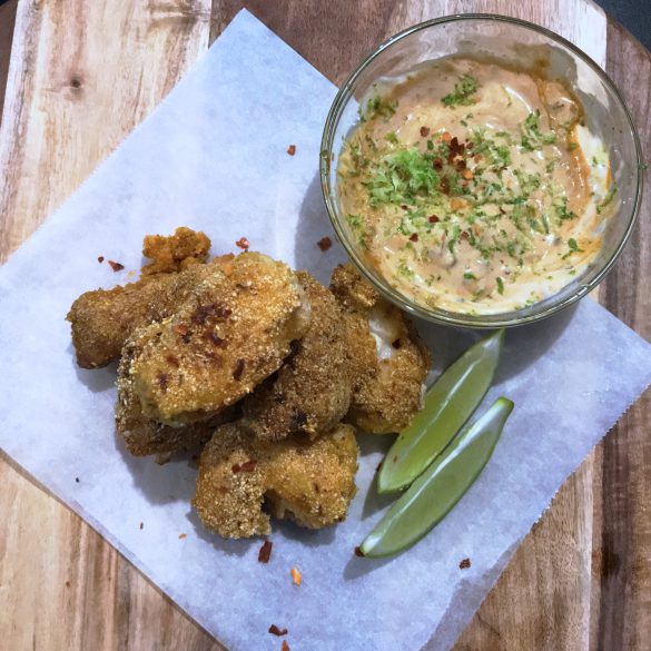 Mexican Fish Bites with Chipotle Mayo