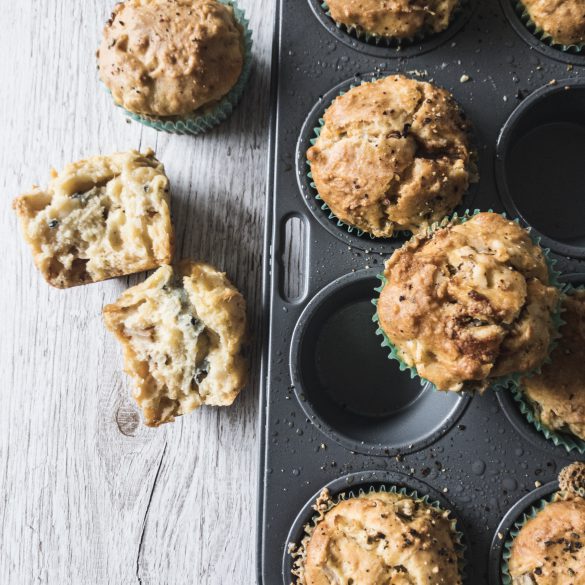 Pear and blue cheese muffins