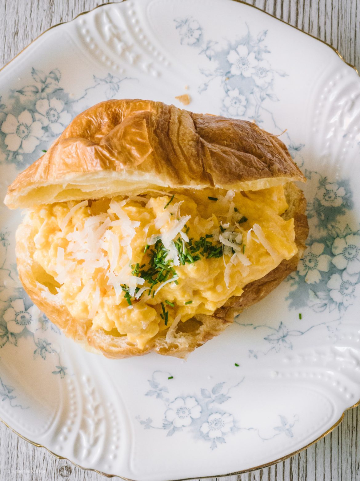 Scrambled egg croissants