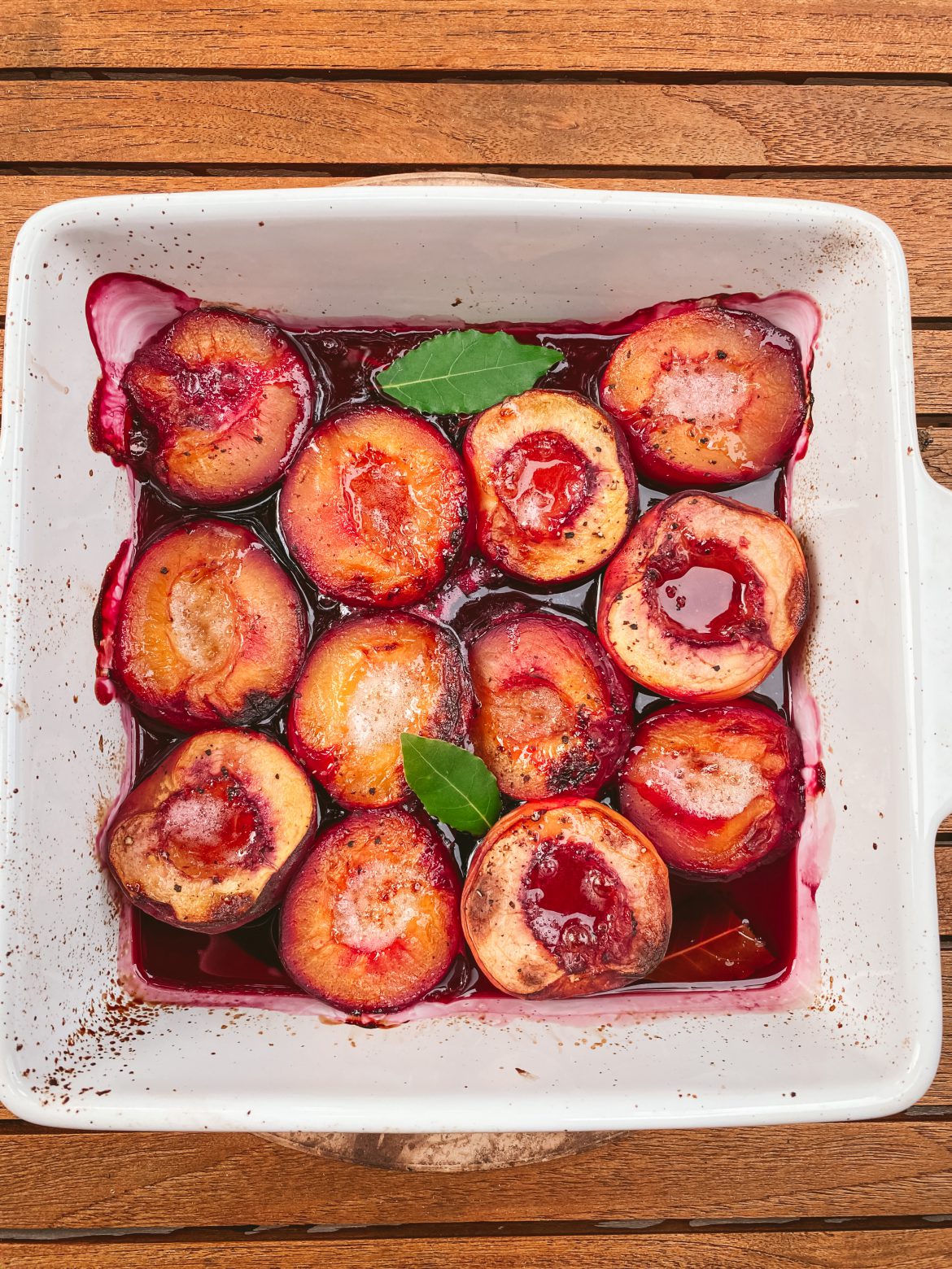 Roasted summer fruits